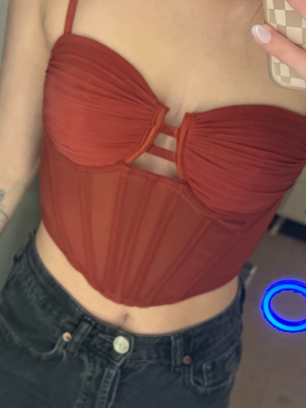 Windsor Rust Red Bustier Crop Top